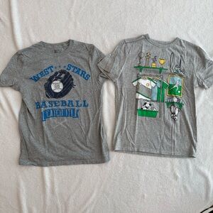 GAP boys Gray Short Sleeve Tees - cotton sports graphics